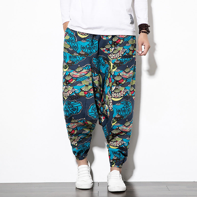 Commerce extérieur Amazon 20 Printemps Et Été Chinois Style Coton et Lin Pantalon Casual Homme