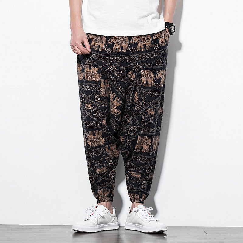 Commerce extérieur Amazon 20 Printemps Et Été Chinois Style Coton et Lin Pantalon Casual Homme