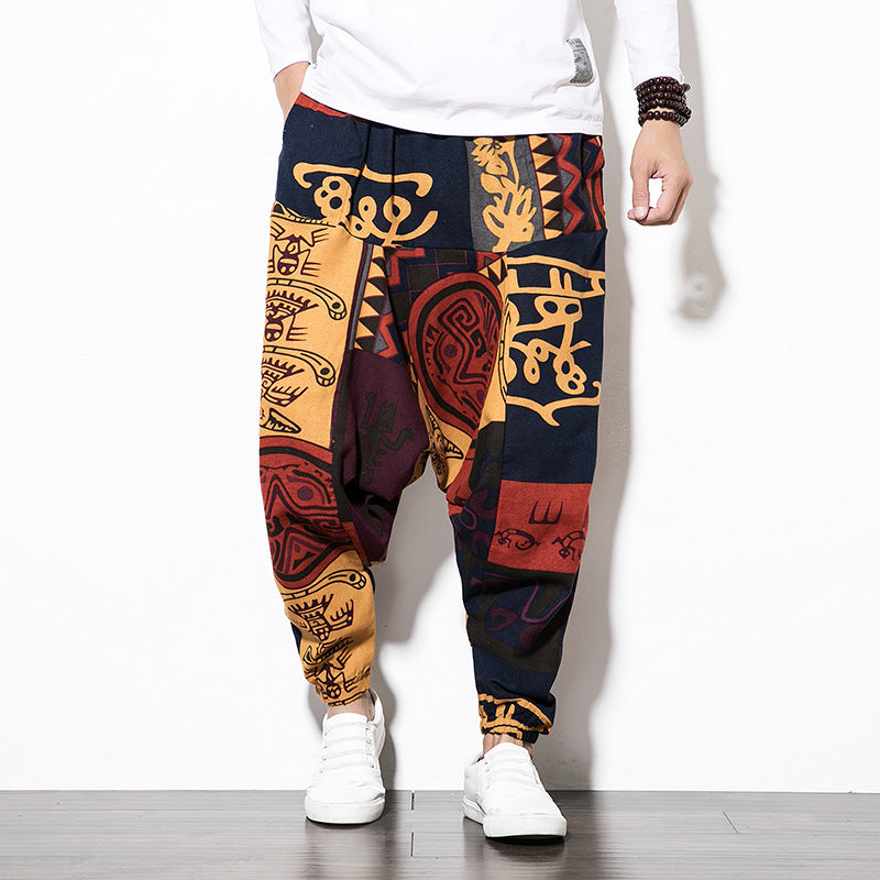 Commerce extérieur Amazon 20 Printemps Et Été Chinois Style Coton et Lin Pantalon Casual Homme