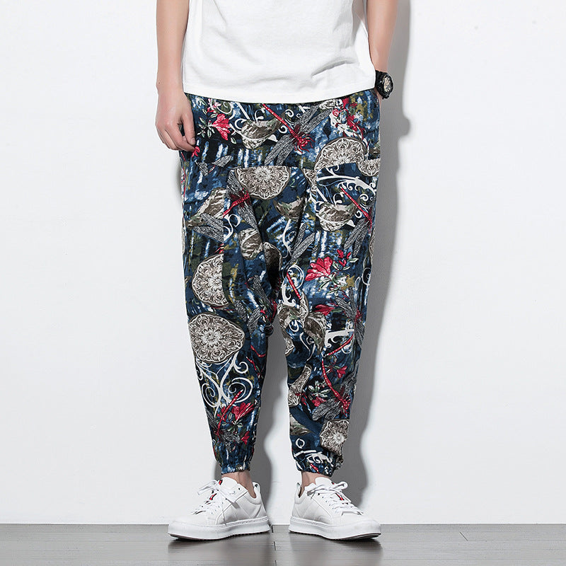 Commerce extérieur Amazon 20 Printemps Et Été Chinois Style Coton et Lin Pantalon Casual Homme