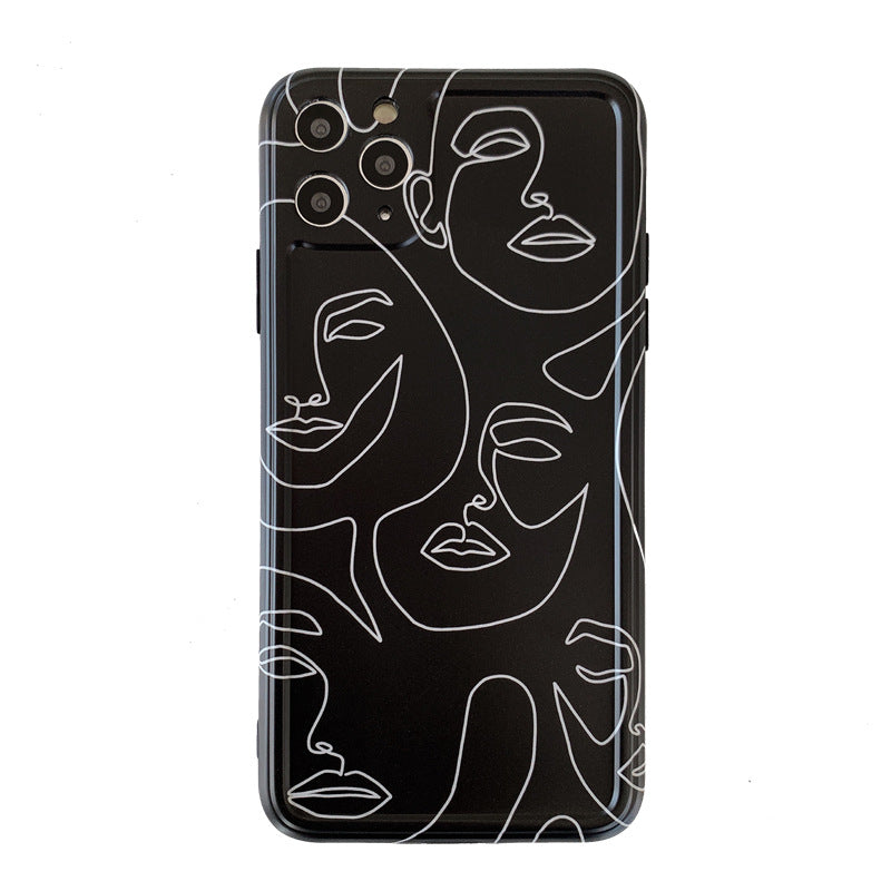 Résumé Black Line Caracter Phone Case