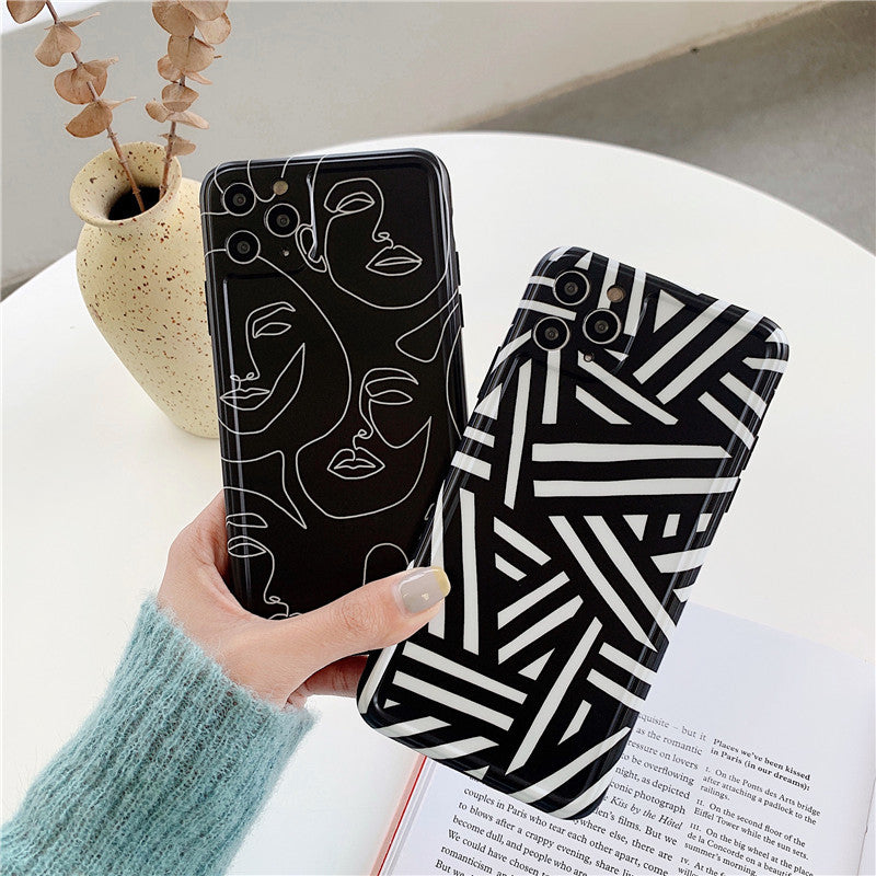Résumé Black Line Caracter Phone Case