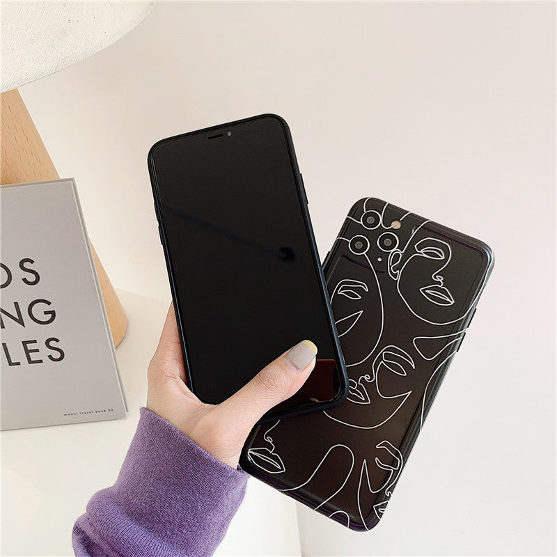 Résumé Black Line Caracter Phone Case