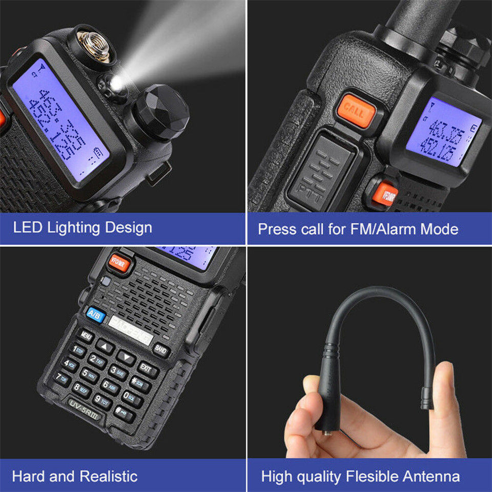 Baofeng Uv-5R Trois segments Walkie Talkie Vhf 220-226Mhz Fréquence Uhf Double Antenne Walkie