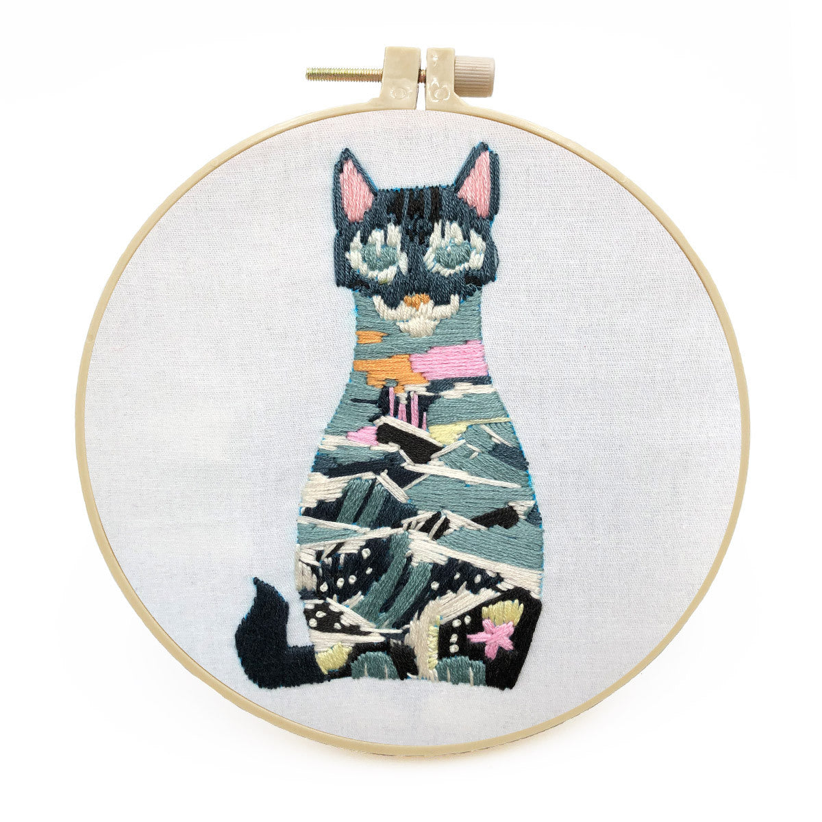 Original- Cat Diy handmade Creative Novice Débutant Broderie européenne à trois dimensions
