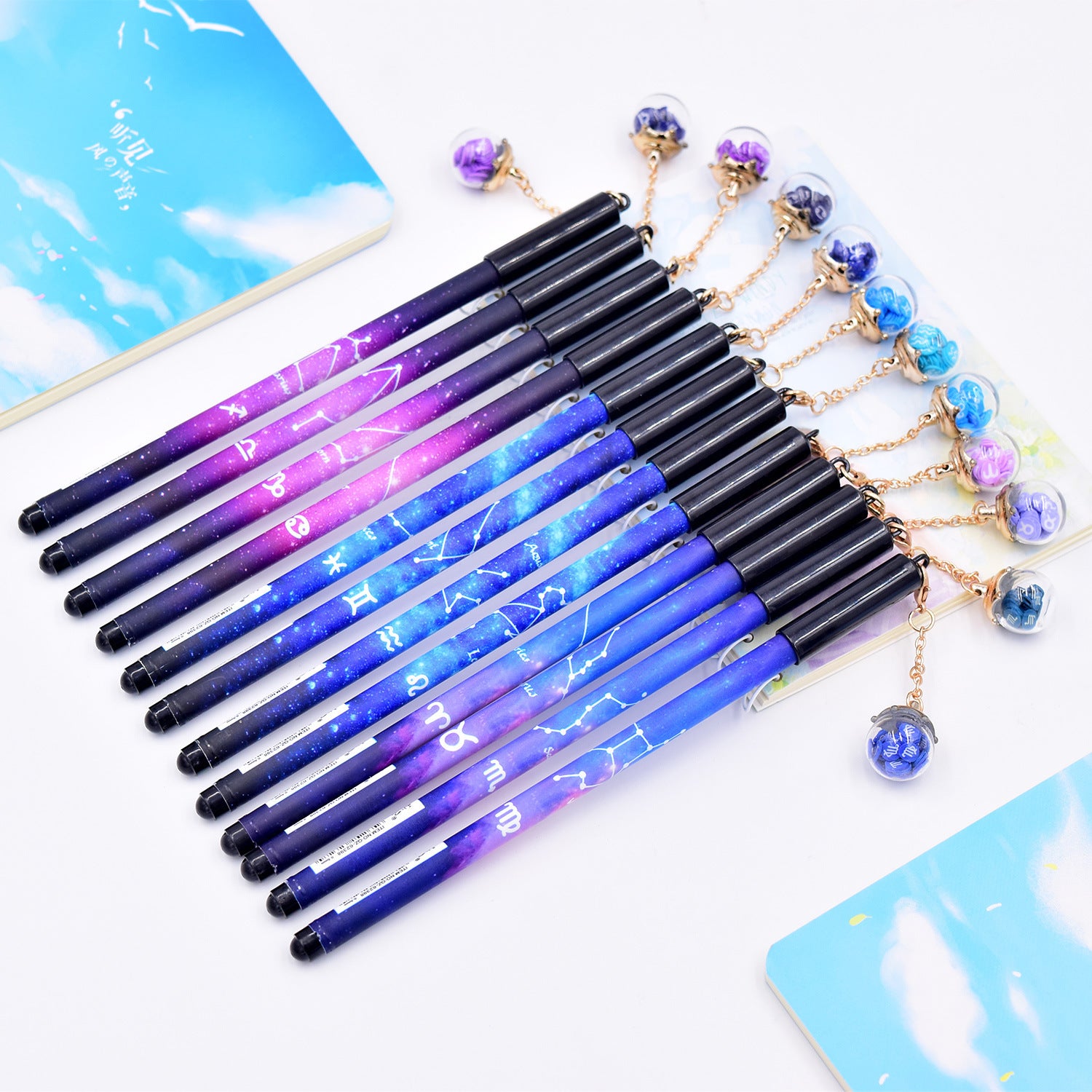 12 Constellations Romantique Black Gel Pen