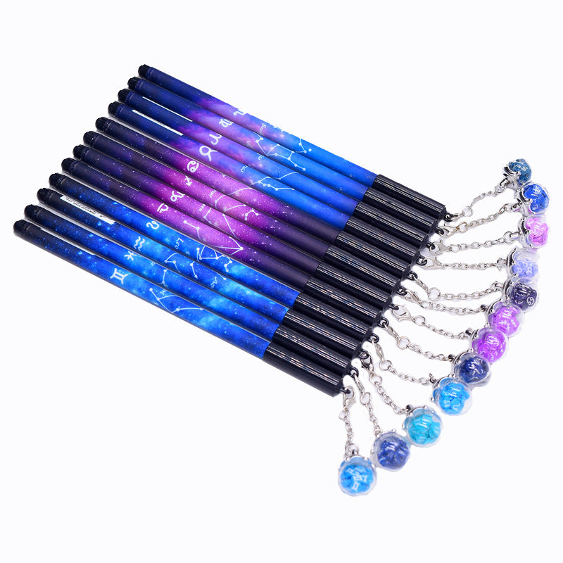 12 Constellations Romantique Black Gel Pen