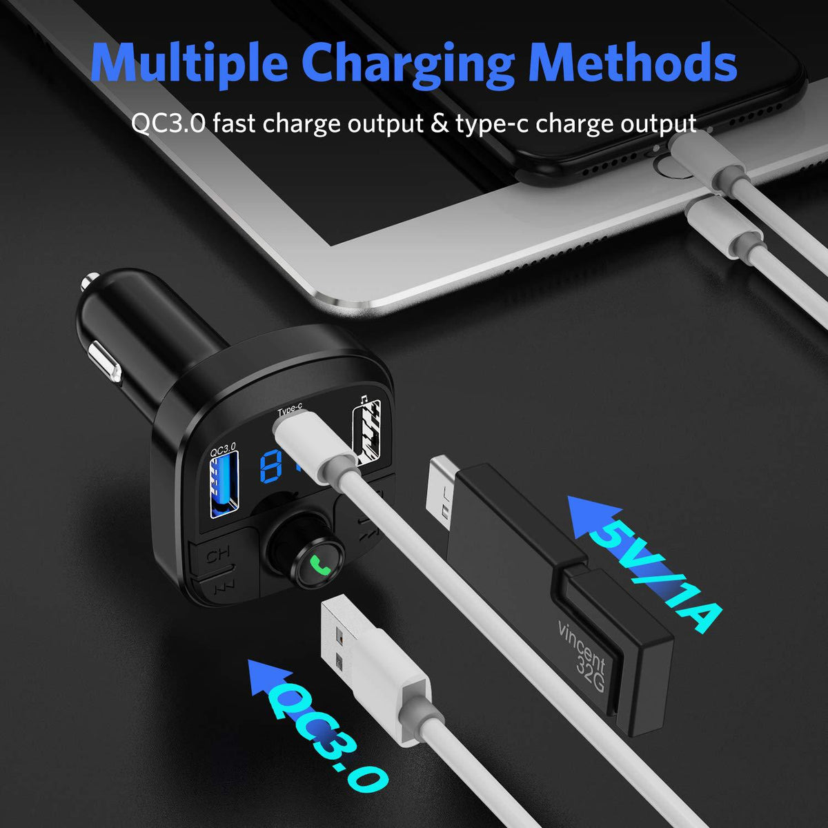 Chargeur de lecteur Bluetooth Mp3 de voiture