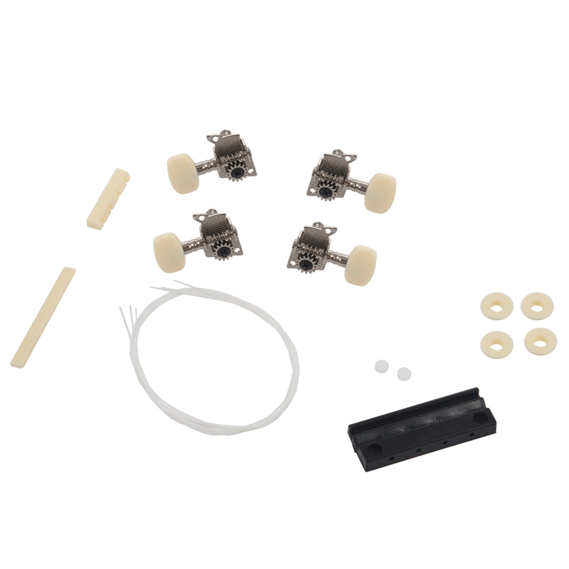 21 pouces blanc en bois Ukulele Soprano Hawaiian Guitar Uke Kit Instrument de musique DIY