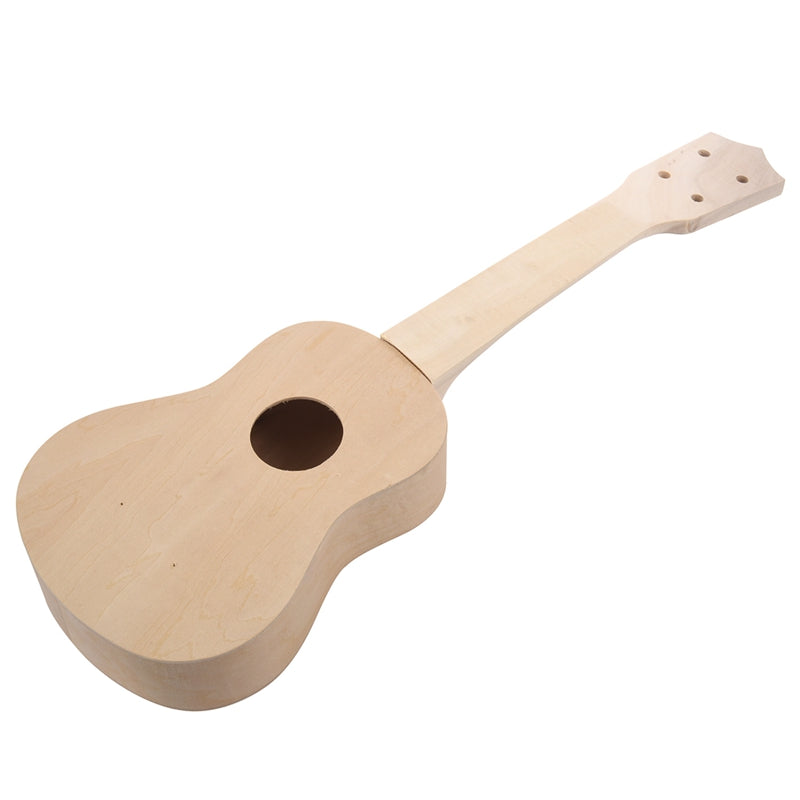 21 pouces blanc en bois Ukulele Soprano Hawaiian Guitar Uke Kit Instrument de musique DIY