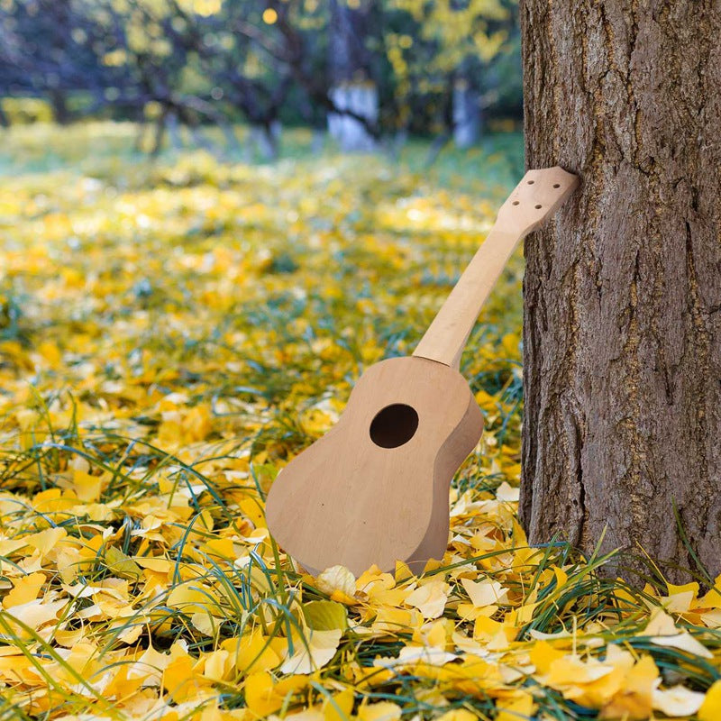 21 pouces blanc en bois Ukulele Soprano Hawaiian Guitar Uke Kit Instrument de musique DIY