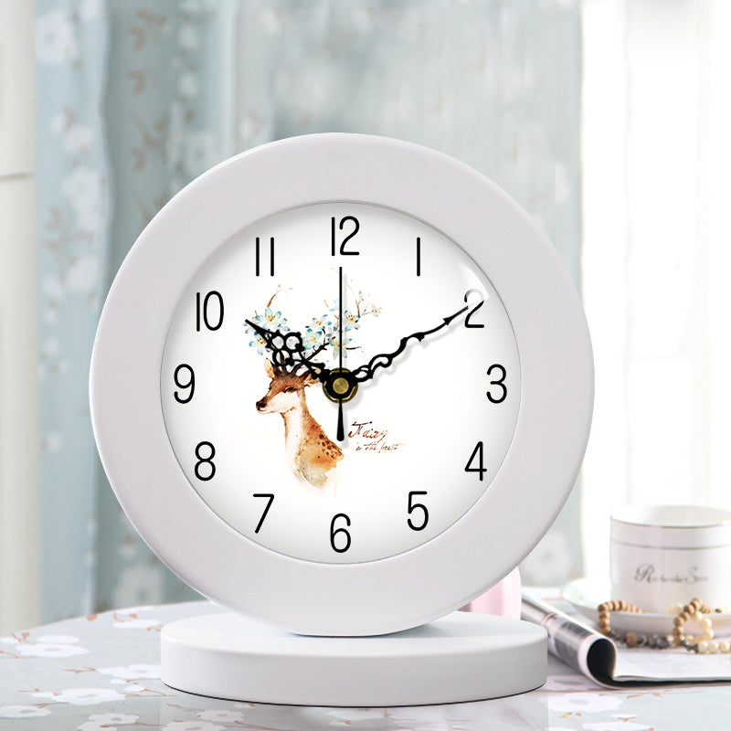 Salon American simple horloge en bois horloge de table Mute Chambre moderne horloge de table