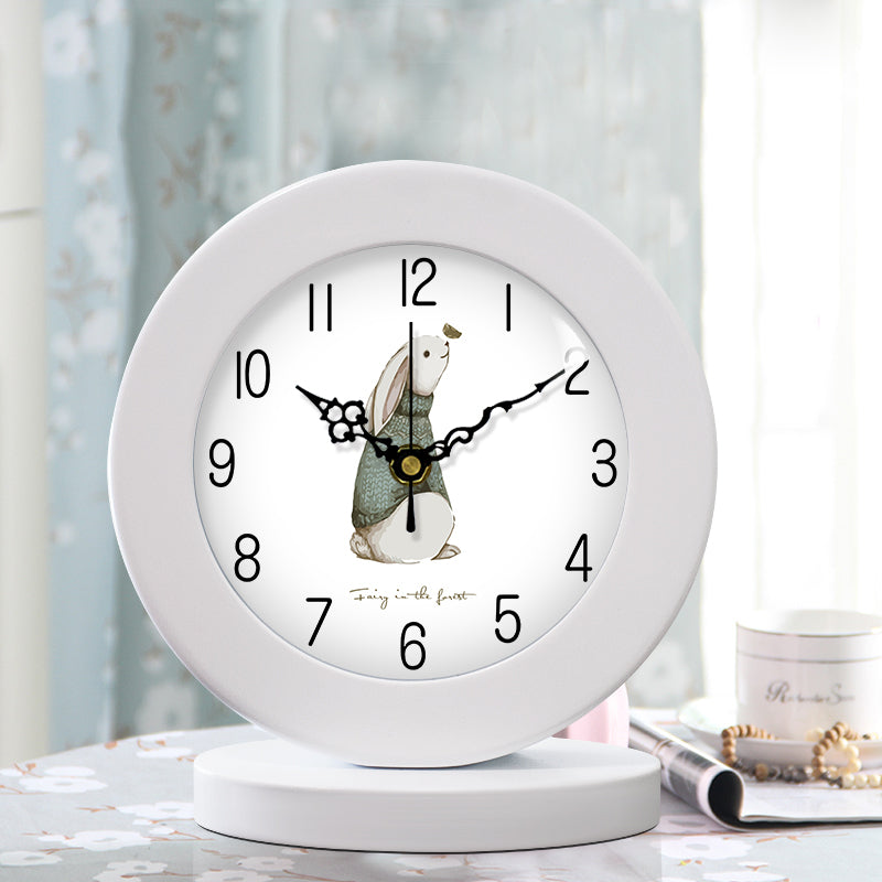 Salon American simple horloge en bois horloge de table Mute Chambre moderne horloge de table