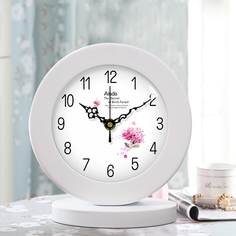 Salon American simple horloge en bois horloge de table Mute Chambre moderne horloge de table