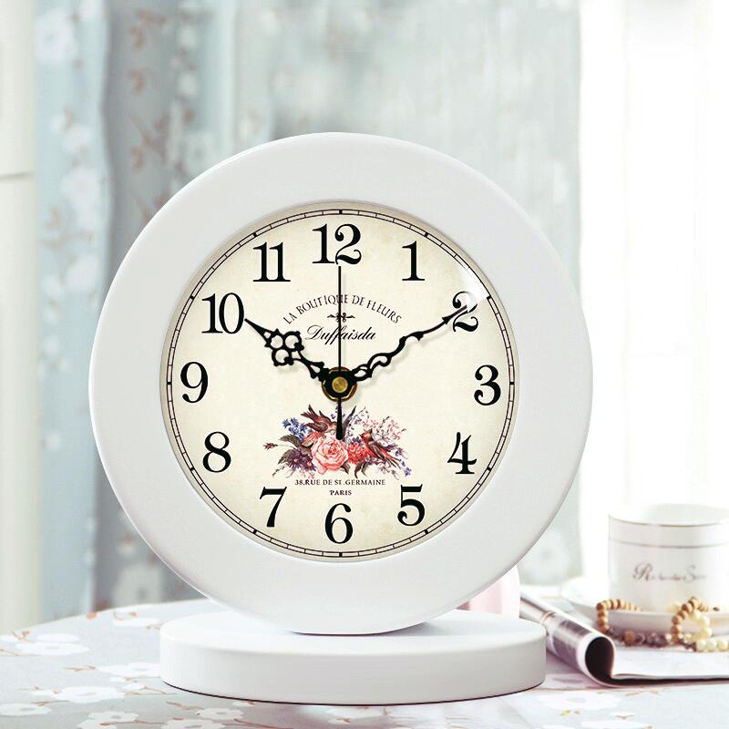 Salon American simple horloge en bois horloge de table Mute Chambre moderne horloge de table