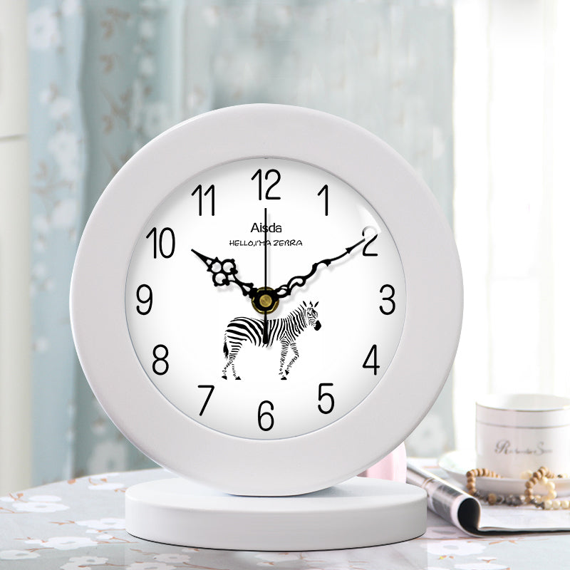 Salon American simple horloge en bois horloge de table Mute Chambre moderne horloge de table