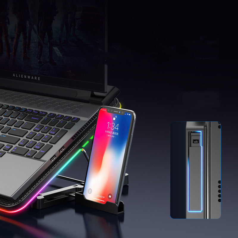 Adjustable RGB Laptop Cooling Pad