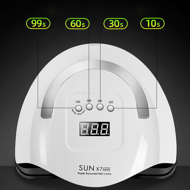 Sun X7Max Nail Photothérapie Machine 180W Haute puissance Portable Nail Baking Lampe Double Lumière S