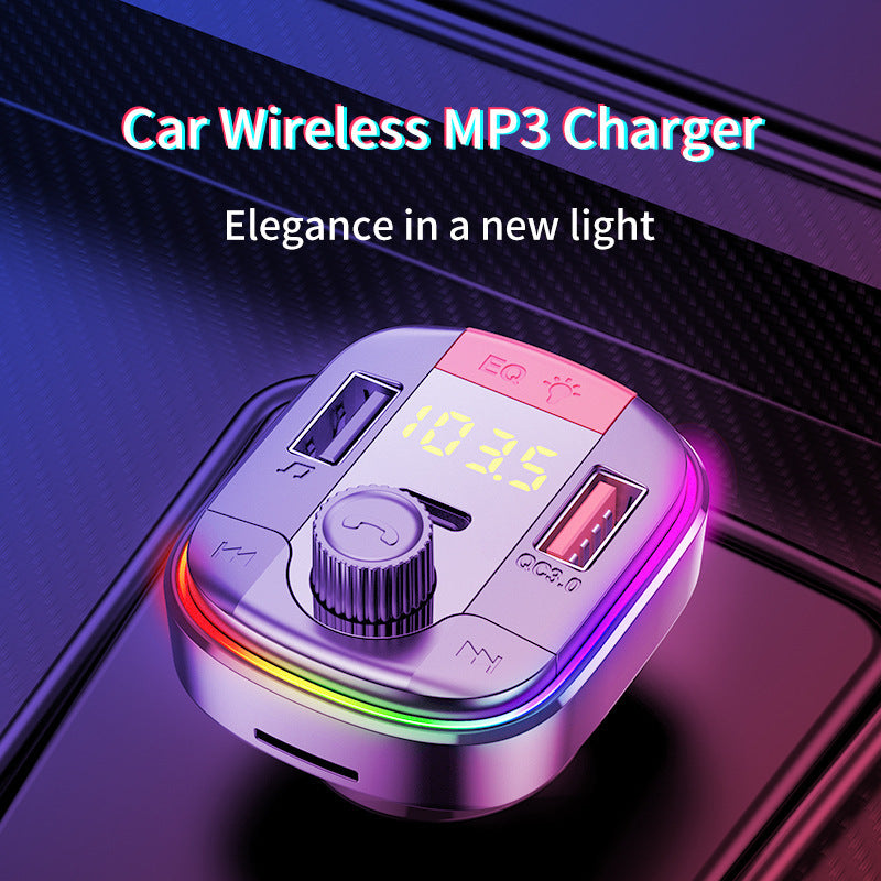 832 Voiture lecteur Mp3 coloré atmosphère respirante mains libres voiture Bluetooth Qc3.0 voiture