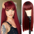 Célébrité nette Femelle Long Cheveux Air Bangs Noir Long Droit Naturel Européen Et américain