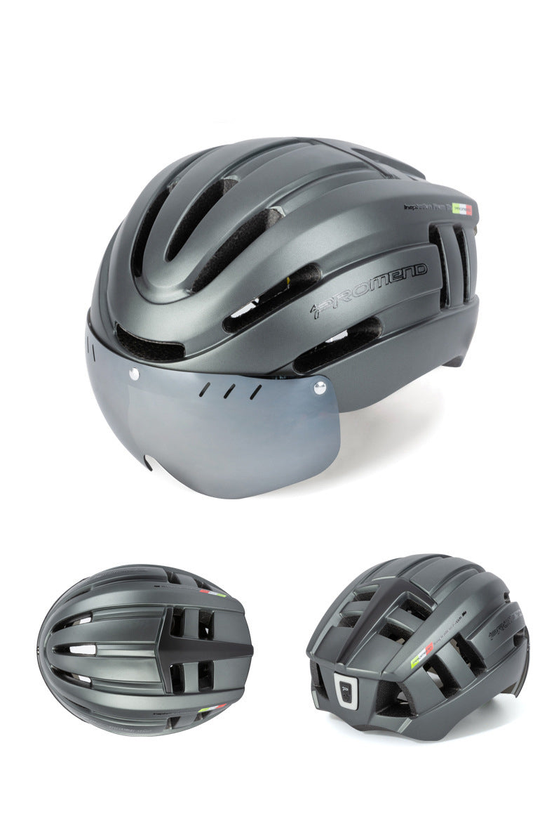 Casque de vélo de montagne et moulage intégré casque avec avertissement LED Iight Mountain Riding Eq