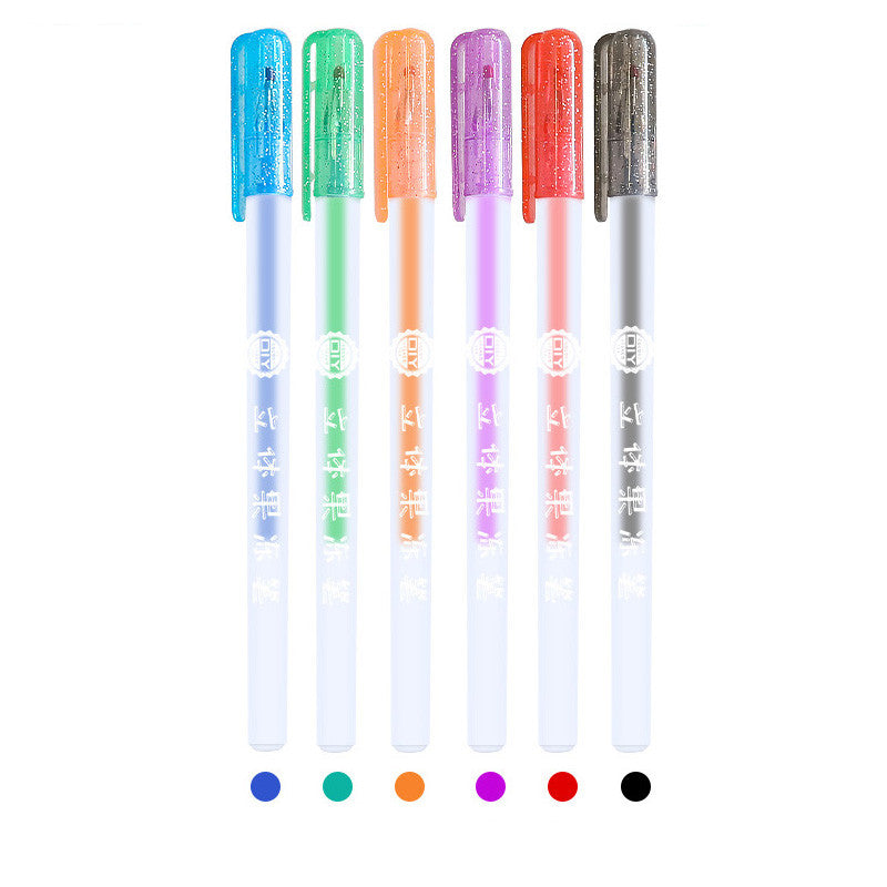 Shiny Metal Quicksand Pen Peinture perlescent Stylo d'eau Vibrato Jelly
