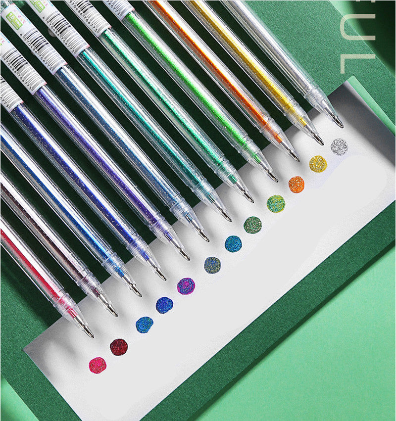 Shiny Metal Quicksand Pen Peinture perlescent Stylo d'eau Vibrato Jelly
