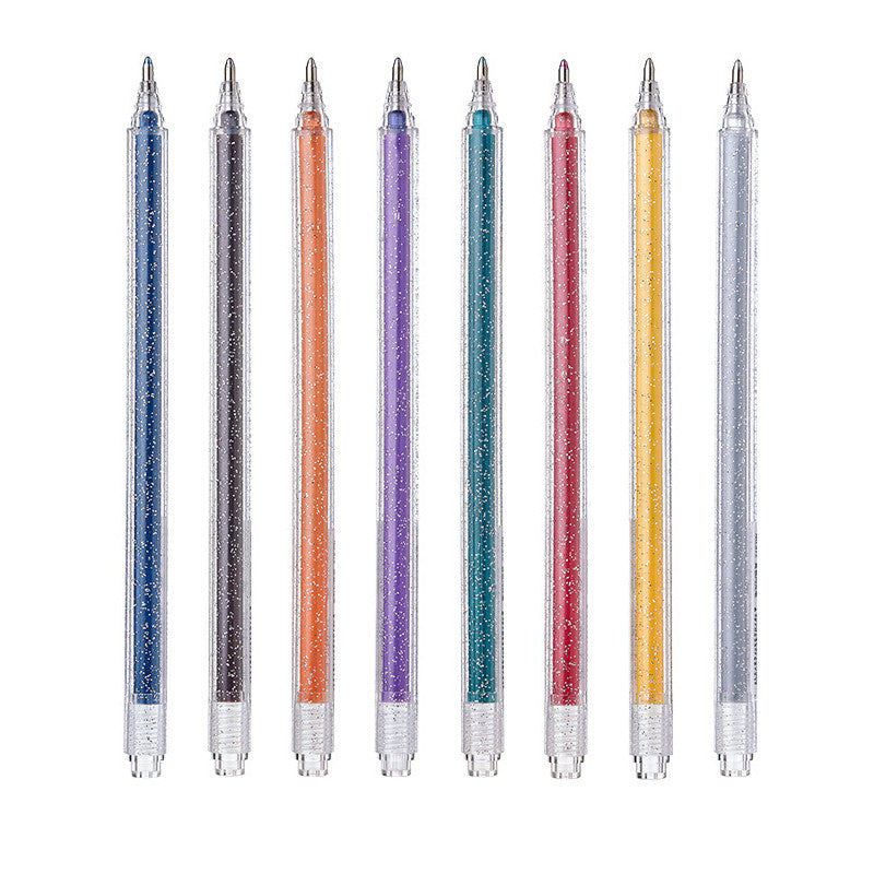 Shiny Metal Quicksand Pen Peinture perlescent Stylo d'eau Vibrato Jelly