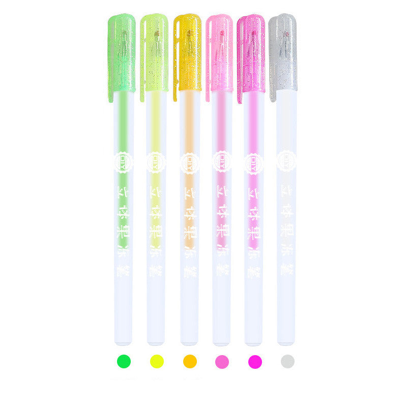 Shiny Metal Quicksand Pen Peinture perlescent Stylo d'eau Vibrato Jelly