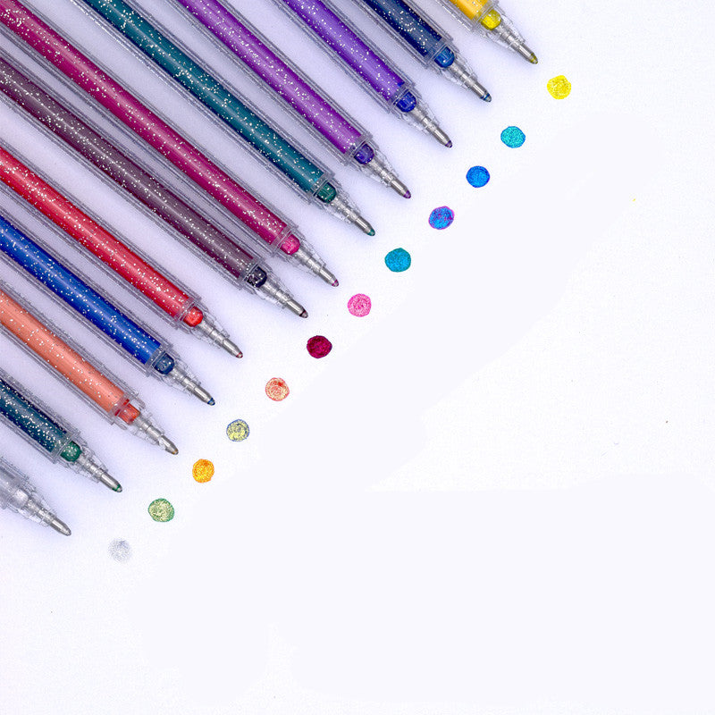 Shiny Metal Quicksand Pen Peinture perlescent Stylo d'eau Vibrato Jelly