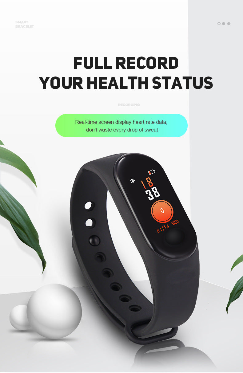 M3 Smart Bracelet M3 Couleur Écran Bracelet Fréquence cardiaque Pression artérielle Bluetooth Sports Pedo