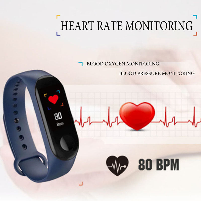 M3 Smart Bracelet M3 Couleur Écran Bracelet Fréquence cardiaque Pression artérielle Bluetooth Sports Pedo