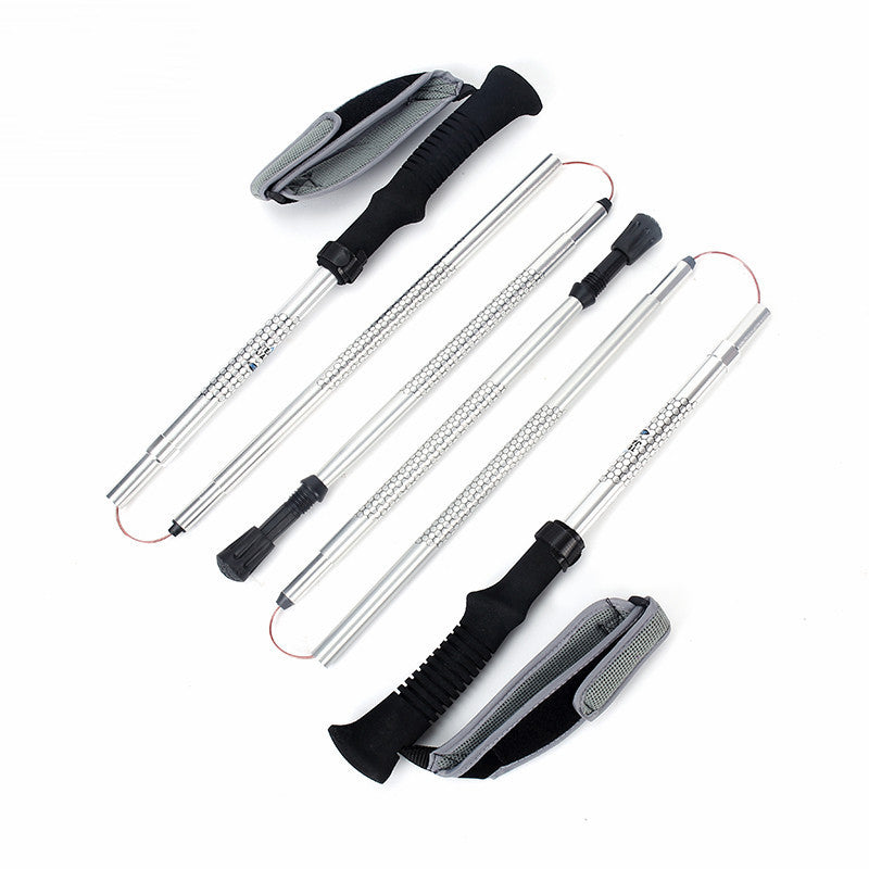 Suit transfrontalier Z-Type pliant Cross Country bâton de marche ultra léger haute résistance Alu