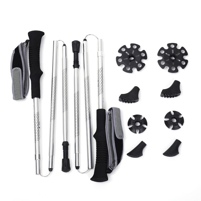 Suit transfrontalier Z-Type pliant Cross Country bâton de marche ultra léger haute résistance Alu