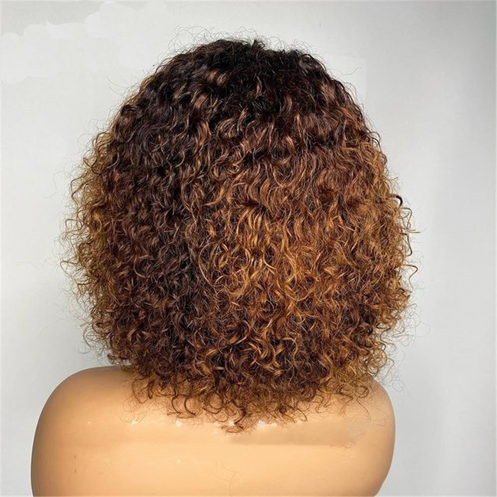 Femmes Noir Africain Petit Curly Court Perruque cheveux bouclés Long Perruque cheveux bouclés Court