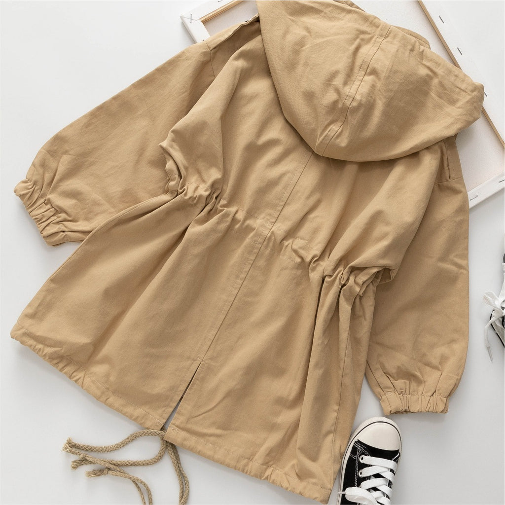 Brise-vent pour enfants Style étranger Printemps Longueur moyenne Manteau de coton bébé