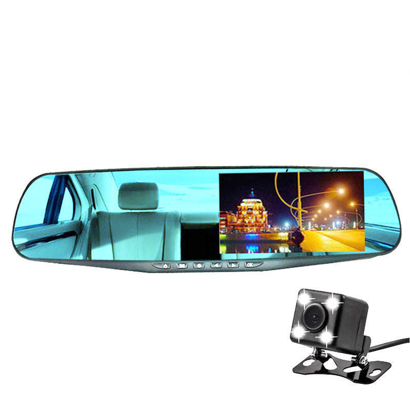 Enregistreur de conduite 1080p HD Night Vision 360 Double-lentilles Reversing Image 4.3 Inch Driving Reco