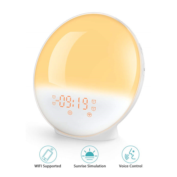 Smart Version APP Controlled WIFI 7 Couleur Changer la lumière de réveil numérique