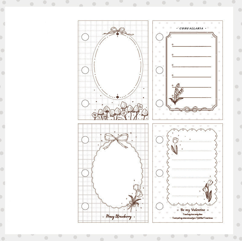 Livre de main de coeur de fille livre interne à l'écart-leaf pour le cœur mignon fille mini trois-Hole Min