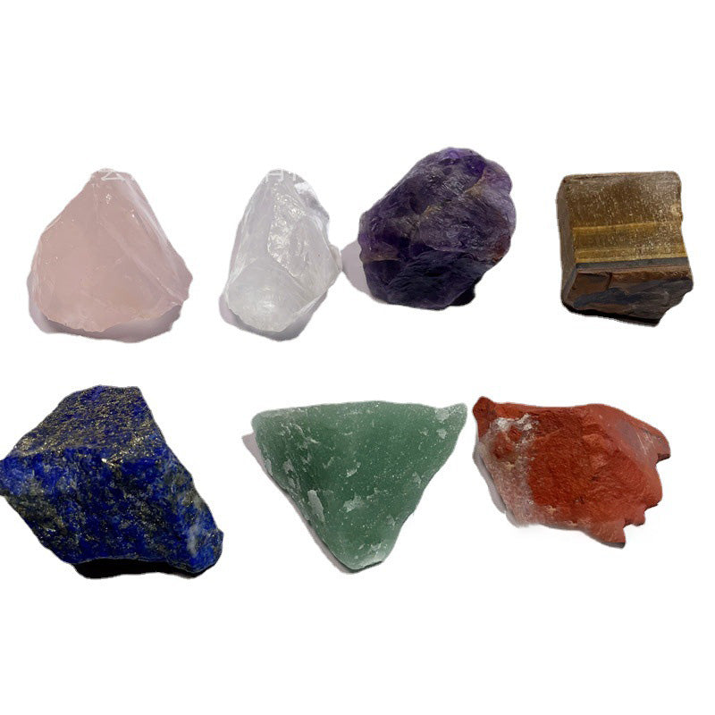 Amazon Seven Chakra cristal naturel Rough Stone Ornament Seven Couleur Healing Stone Yoga Me