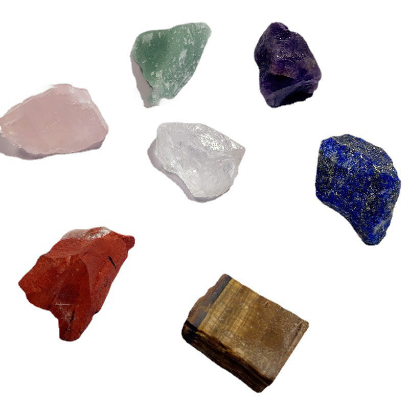 Amazon Seven Chakra cristal naturel Rough Stone Ornament Seven Couleur Healing Stone Yoga Me