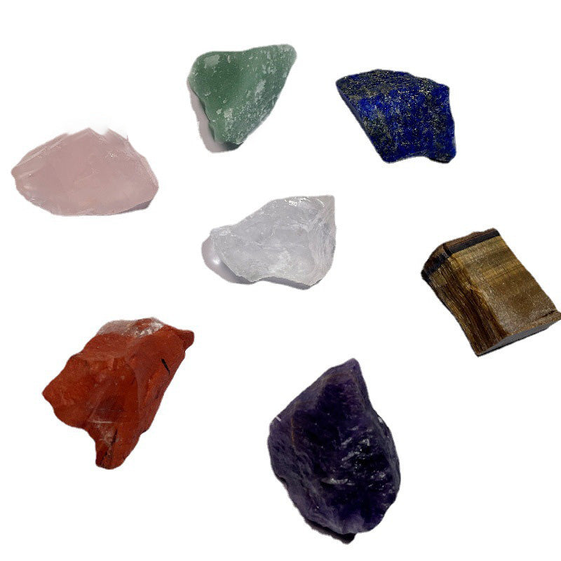 Amazon Seven Chakra cristal naturel Rough Stone Ornament Seven Couleur Healing Stone Yoga Me