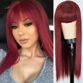Perruque orange Femme Long cheveux droit teint Long cheveux Synthétique
