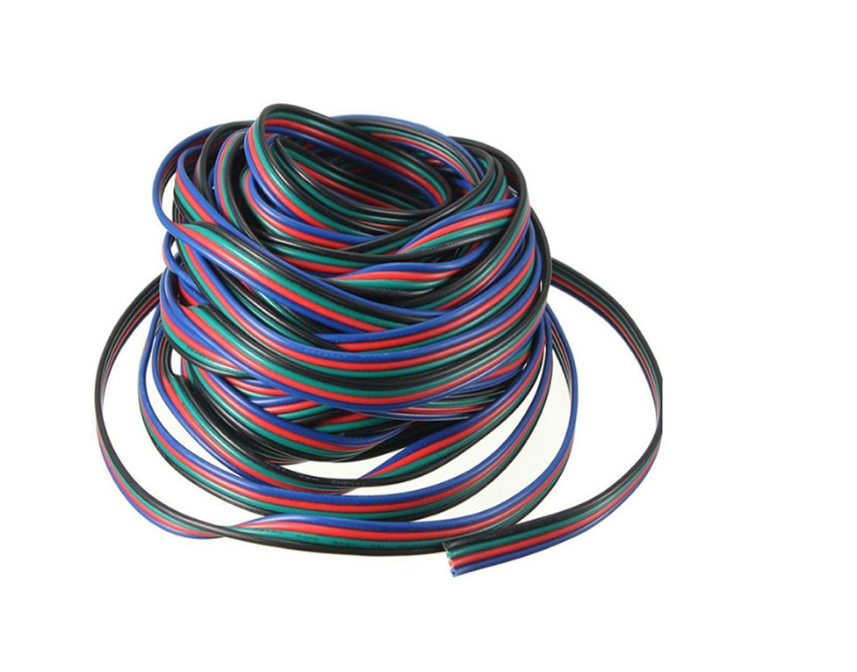E-commerce Vente ligne 4pin RGB lumière LED colorée avec câble