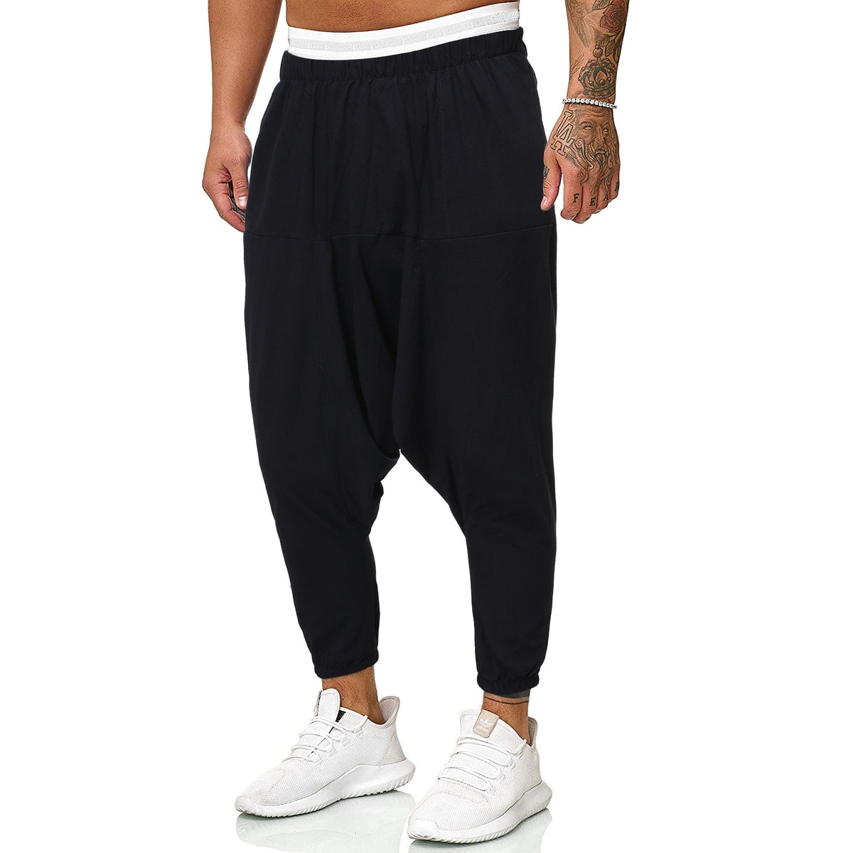 Pantalons en coton et en lin casual couleur solide