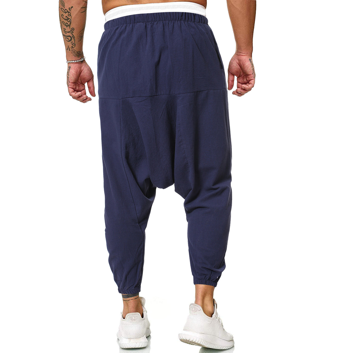 Pantalons en coton et en lin casual couleur solide