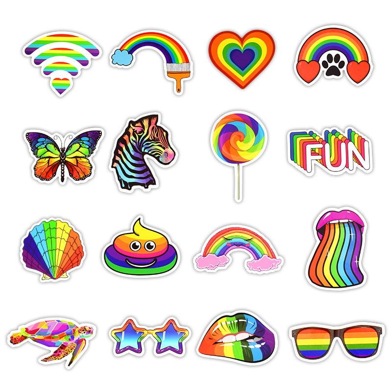 50 Stickers Arc-en-ciel