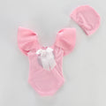 Lotus Leaf Flying Sleeves Open Back Maillot de bain simple pour les filles