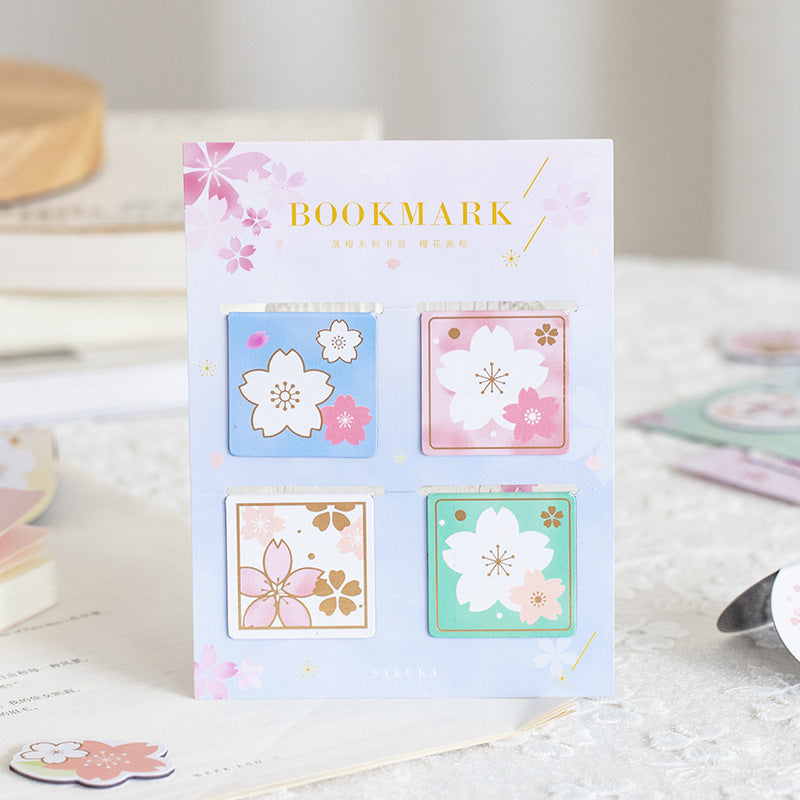 Yanji Magnetic Signets Falling Sakura Série Mignon Fille Livre Cadeau Dossier Fridge Magnet 4