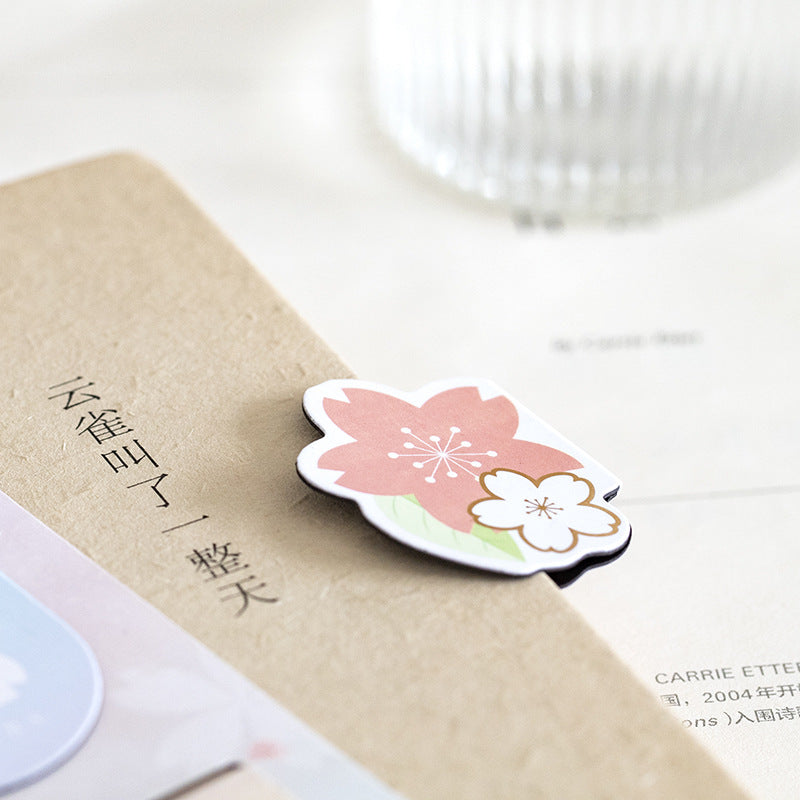 Yanji Magnetic Signets Falling Sakura Série Mignon Fille Livre Cadeau Dossier Fridge Magnet 4